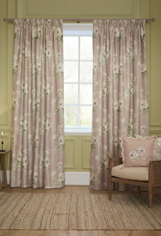 Adele Pencil Pleat, Rose - Ready Made Curtains